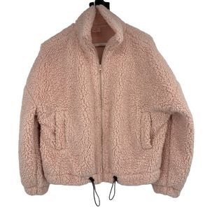 NOBO Pink cozy Sherpa fleece jacket size M 1919 lined Full Zip